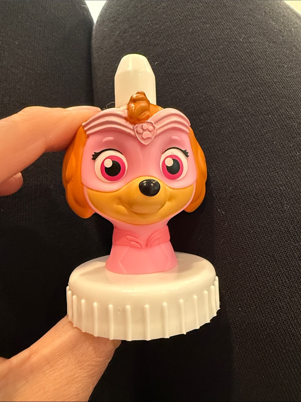 Pink Dog Character Bath Toy Topper